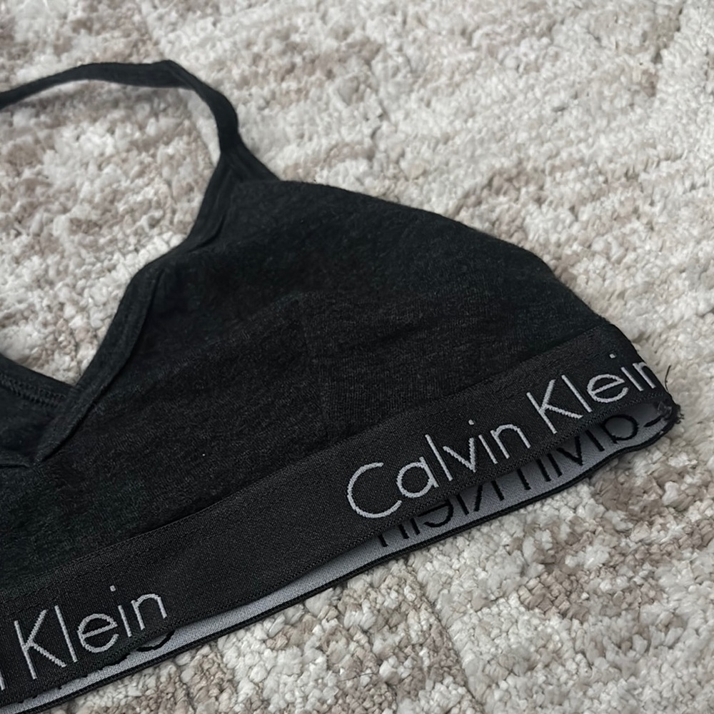 Calvin Klein DARK HEATHER GRAY Bralette - Picture 2 of 9
